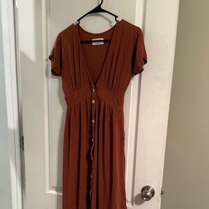 The Normal Brand Terracotta Midi Dress